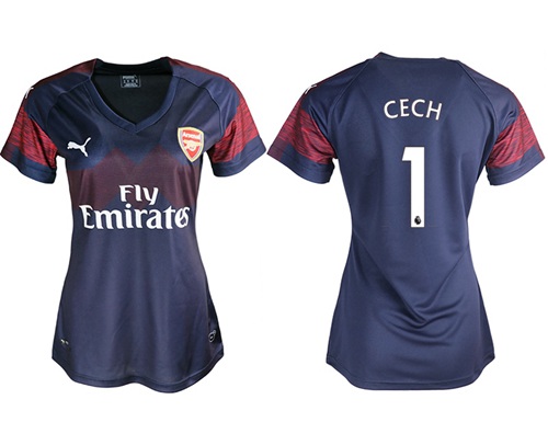 Women's Arsenal #1 Cech Away Soccer Club Jersey